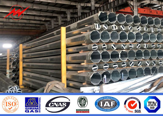 Tinggi disesuaikan 16m 4mm Tebal 345Mpa Steel Utility Pole Untuk Jalur Distribusi Afrika