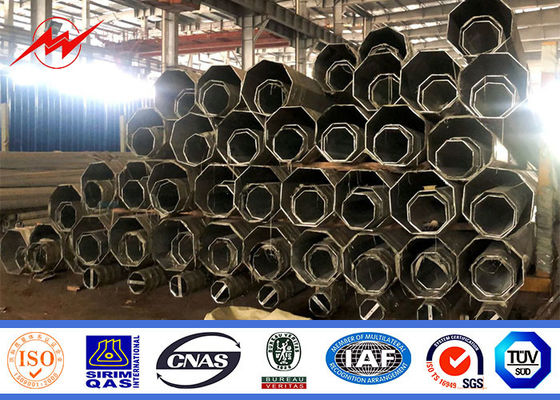 Tinggi disesuaikan 16m 4mm Tebal 345Mpa Steel Utility Pole Untuk Jalur Distribusi Afrika