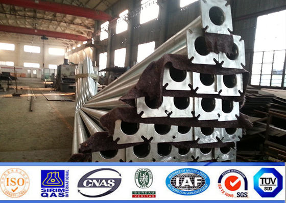 9m 10m 12m Q235 HDG Street Light Poles Dengan Cross Arm