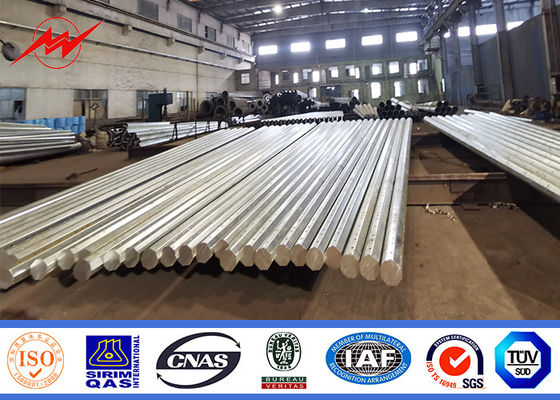 Tiang Tubular Baja Transmisi Galvanis Logam 16m