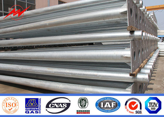 Tiang Lampu Jalan Listrik Oktagonal 5m Sampai 15m Dengan Lengan Melengkung Ganda 60mm Dia