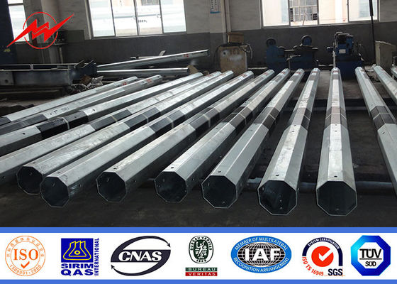 Jalur Distribusi Tiang Baja Tubular 9m 5.5mm Dengan FRP