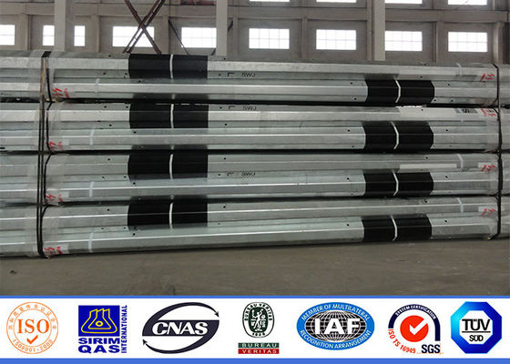 Saluran Transmisi HDG 10MM 160km / H Tiang Tubular Baja