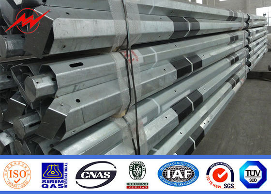 Saluran Transmisi HDG 10MM 160km / H Tiang Tubular Baja