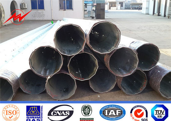 Tiang Daya Listrik Grade 65 Steel 60 Ft Tinggi Untuk Jalur Transmisi 138 Kv