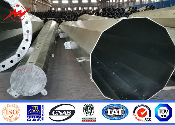 Oktagonal 80ft 90ft Hot Dip Galvanized Steel Tubular Pole ASTM A123