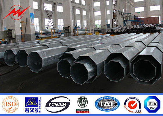 Oktagonal 80ft 90ft Hot Dip Galvanized Steel Tubular Pole ASTM A123