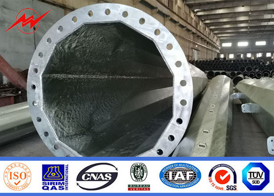 Oktagonal 80ft 90ft Hot Dip Galvanized Steel Tubular Pole ASTM A123