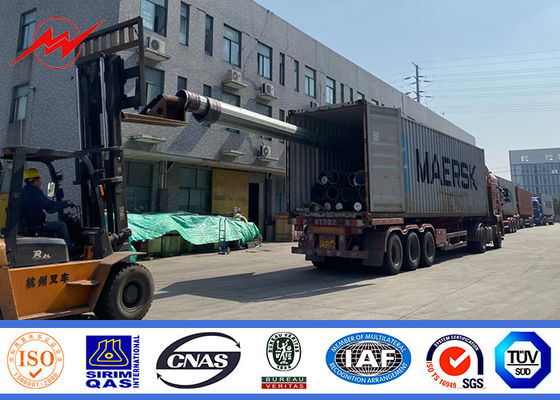 ASTM A572 GR50 15m 16m Tiang Baja Tubular Untuk Proyek Jalur Distribusi Tenaga Listrik