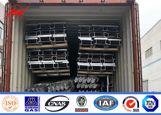 ASTM A572 GR50 15m 16m Tiang Baja Tubular Untuk Proyek Jalur Distribusi Tenaga Listrik