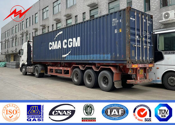 11.9m 12m 15m 16m Tiang Listrik Baja Galvanis Untuk Transmisi