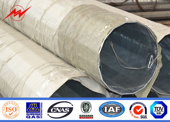 60ft 65ft Bitumen Burial Type Galvanized Steel Tubular Pole Untuk Transmisi