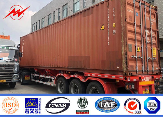 60ft 65ft Bitumen Burial Type Galvanized Steel Tubular Pole Untuk Transmisi
