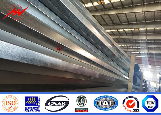 14m 1600 Dan Conical Hot Dip Galvanized Pole Dengan Lengan Silang Panjang 2.5m