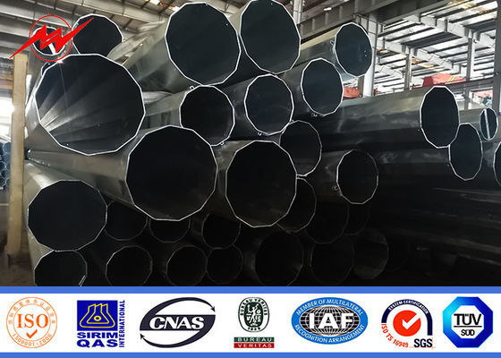 16m 1200 Dan Tiang Tubular Baja Galvanis Untuk Proyek Jalur Distribusi Luar