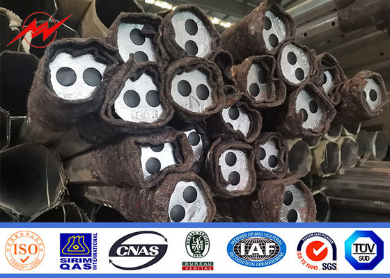 16m 1200 Dan Tiang Tubular Baja Galvanis Untuk Proyek Jalur Distribusi Luar
