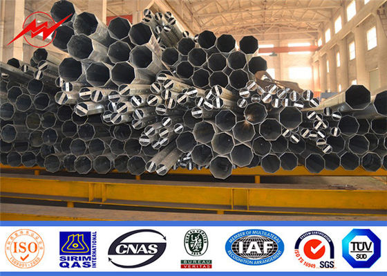 18m 300-1000KG Desain Load Steel Power Pole untuk Transmisi Tegangan Tinggi