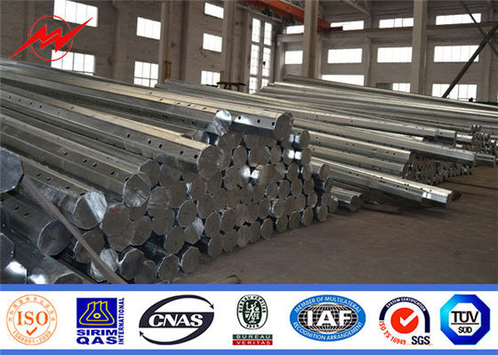 12m Gr65 Oktagonal Tiang Utilitas Baja Listrik Hot Dip Galvanis