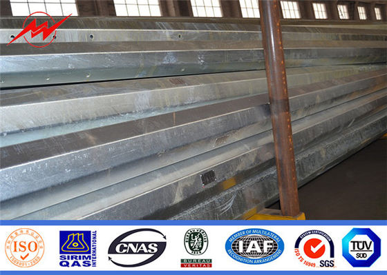 8 - 18m Hot Dip Galvanized Steel Utility Pole Gr65 Bahan Bulat / Bentuk Kerucut