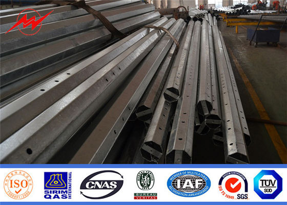18m 300-1000KG Desain Load Steel Power Pole untuk Transmisi Tegangan Tinggi