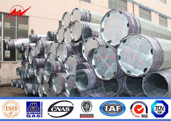 6-12meter Galvanized Octagonal Street Lighting Pole Dengan Single Arm