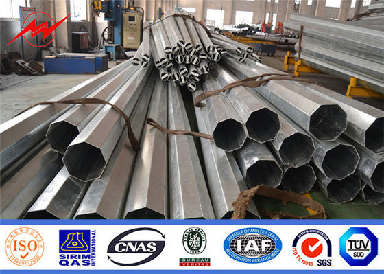 Jalur Distribusi 69kv 60ft 80ft Steel Power Pole Breaking Load 1000kgs