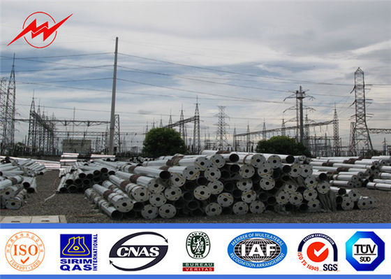 Oktagonal Cctv Galvanized Steel Tiang Utilitas 33kv 69kv