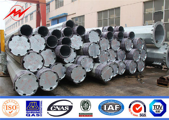 Oktagonal Cctv Galvanized Steel Tiang Utilitas 33kv 69kv