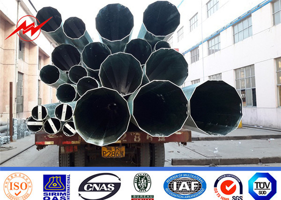 69kv 30ft 35ft 40ft 50ft Tiang Tenaga Listrik Hot Dip Galvanized Steel Untuk Transmisi