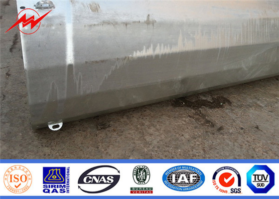 Hot Dip Galvanized Steel Pole dengan Square Octagonal atau Round Base Plate