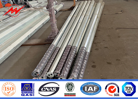 7-12M Electrical Power Steel Pole 36mm Dengan Hot Dip Galvanized Untuk Transmisi Daya