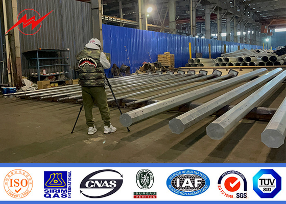 Hot Dip Galvanized Power Distribution Pole Baja Listrik 35FT 40Ft 69KV