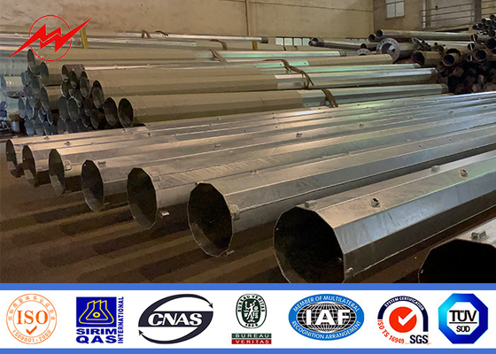 60ft Galvanized Steel Power Pole dengan pilihan panjang dan diameter yang dapat disesuaikan