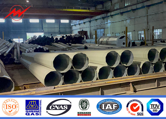 60ft Galvanized Steel Power Pole dengan pilihan panjang dan diameter yang dapat disesuaikan