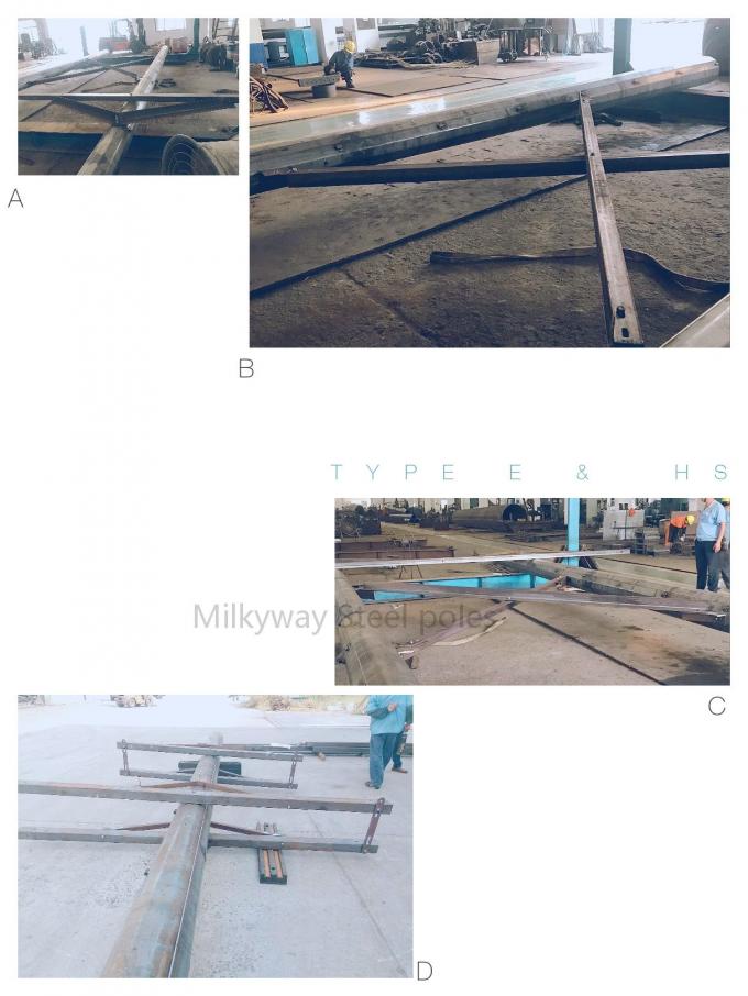 10m 12m Galvanized Steel Pole Untuk Lini Listrik dan Pencahayaan Jalan 1