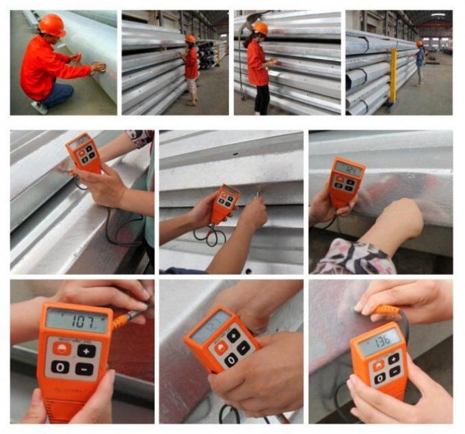 11m 3.8mm 7.2mm 80-100 mikrom Galvanisasi hot dip untuk tiang baja galvanis tahan lama 0