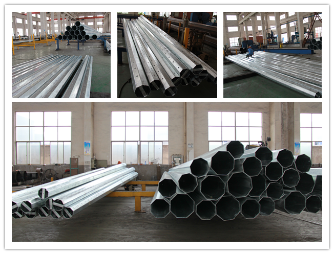 Tiang tubular baja 30ft 35ft untuk proyek saluran distribusi listrik 0