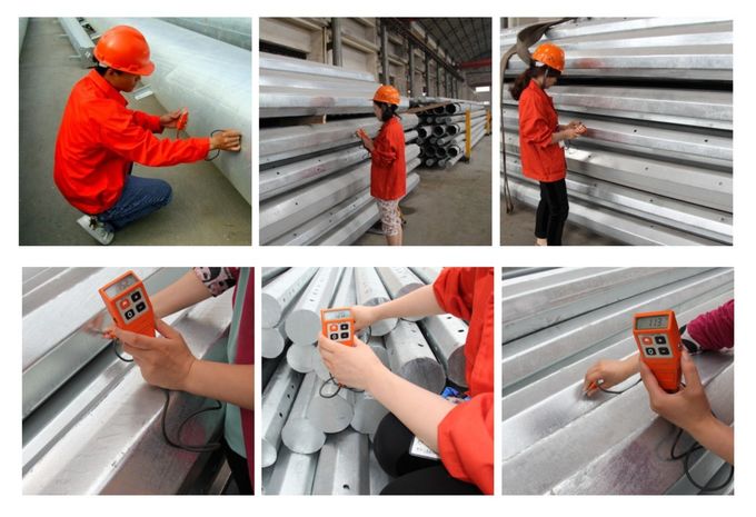 9m kelas5 kelas6 tiang listrik Hot Dip Galvanized Steel Untuk distribusi 1