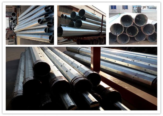 9m 200dan 400dan 650dan Transmisi Galvanized Electrical Metal Pole Untuk Jalur Distribusi 0
