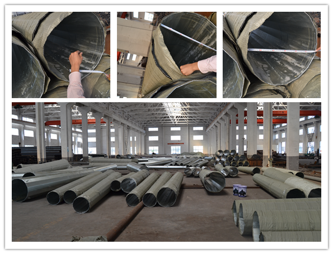80FT 90FT 1400kg bitumen tiang listrik 5mm untuk transmisi listrik 0